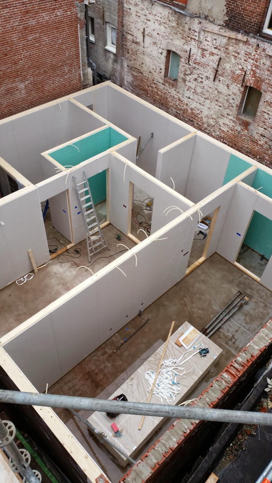 Ruwbouw appartementen bovenaanzicht